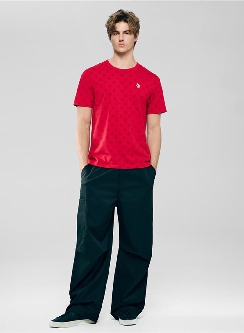 GIORDANO Men's Slim Cotton Crew Neck Printed Tee for CNY - Image 2